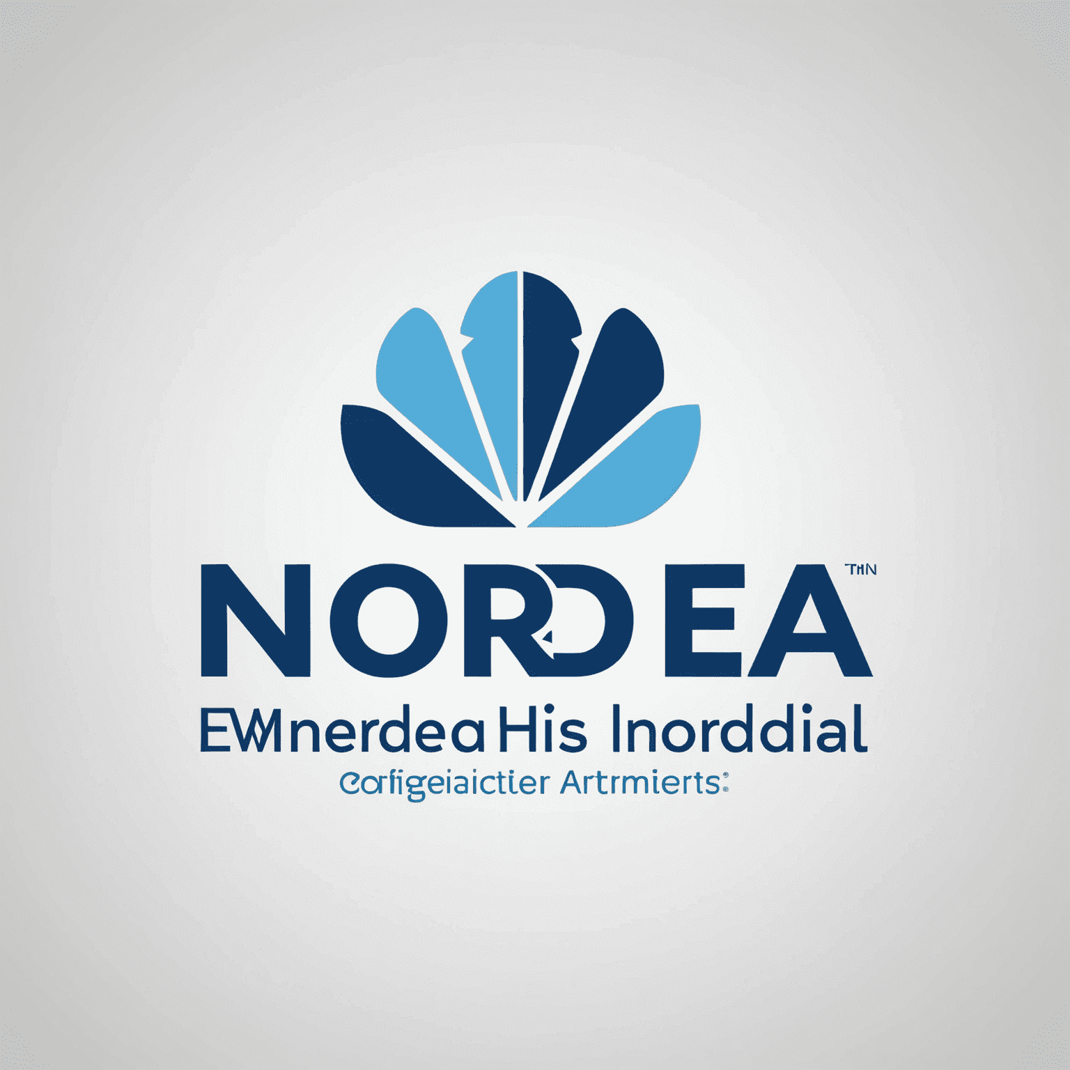 Nordean logo, sinivalkoinen teksti modernilla fontilla