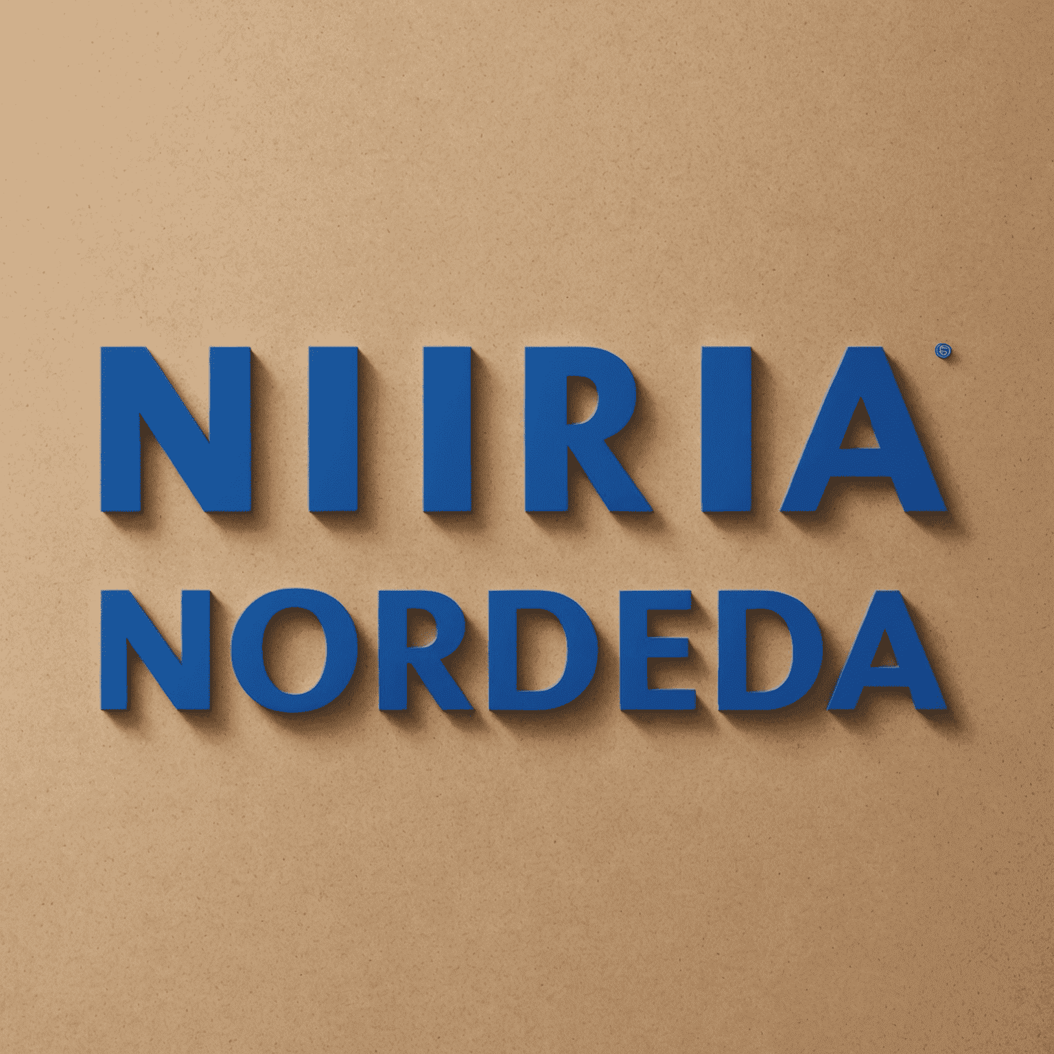 Nordean logo, sinivalkoinen teksti modernilla fontilla