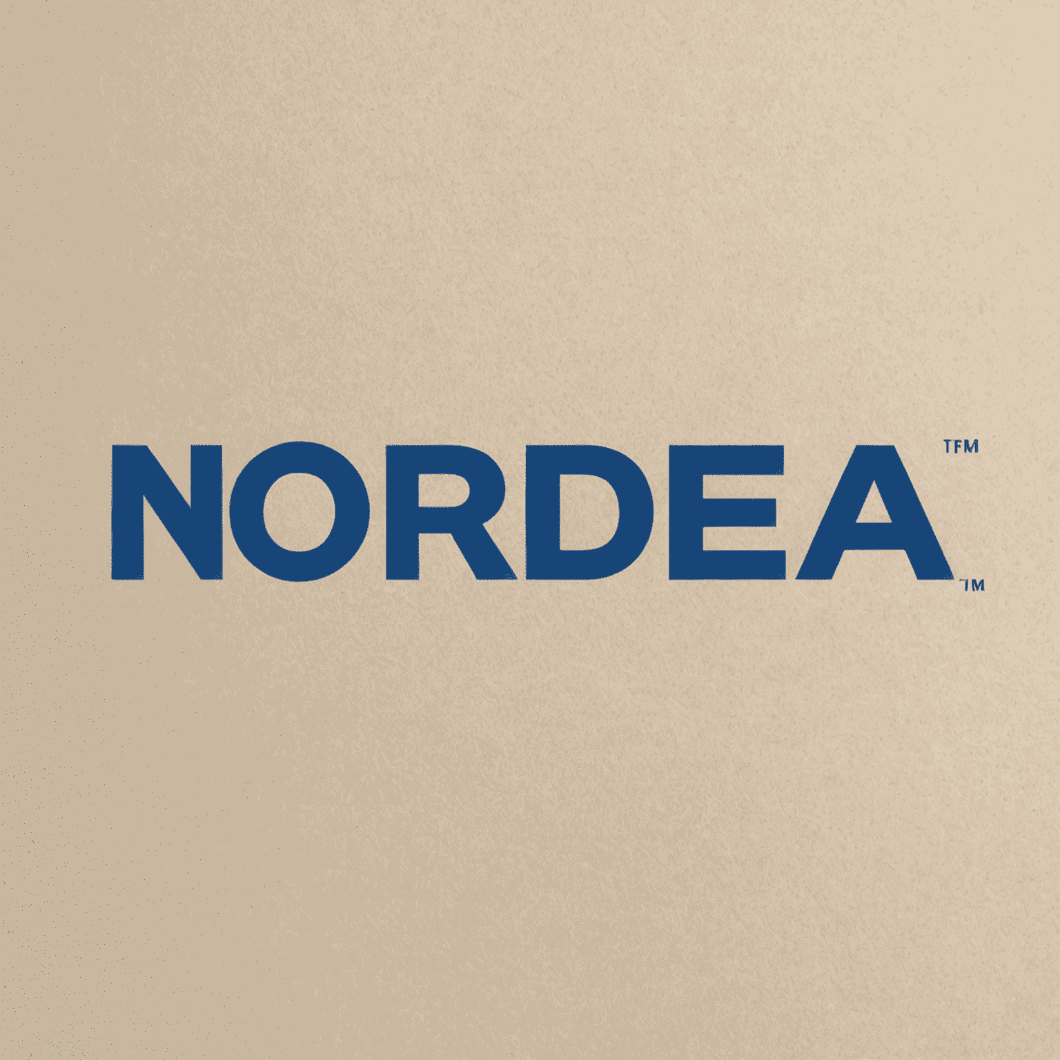 Nordean logo, sinivalkoinen teksti modernilla fontilla